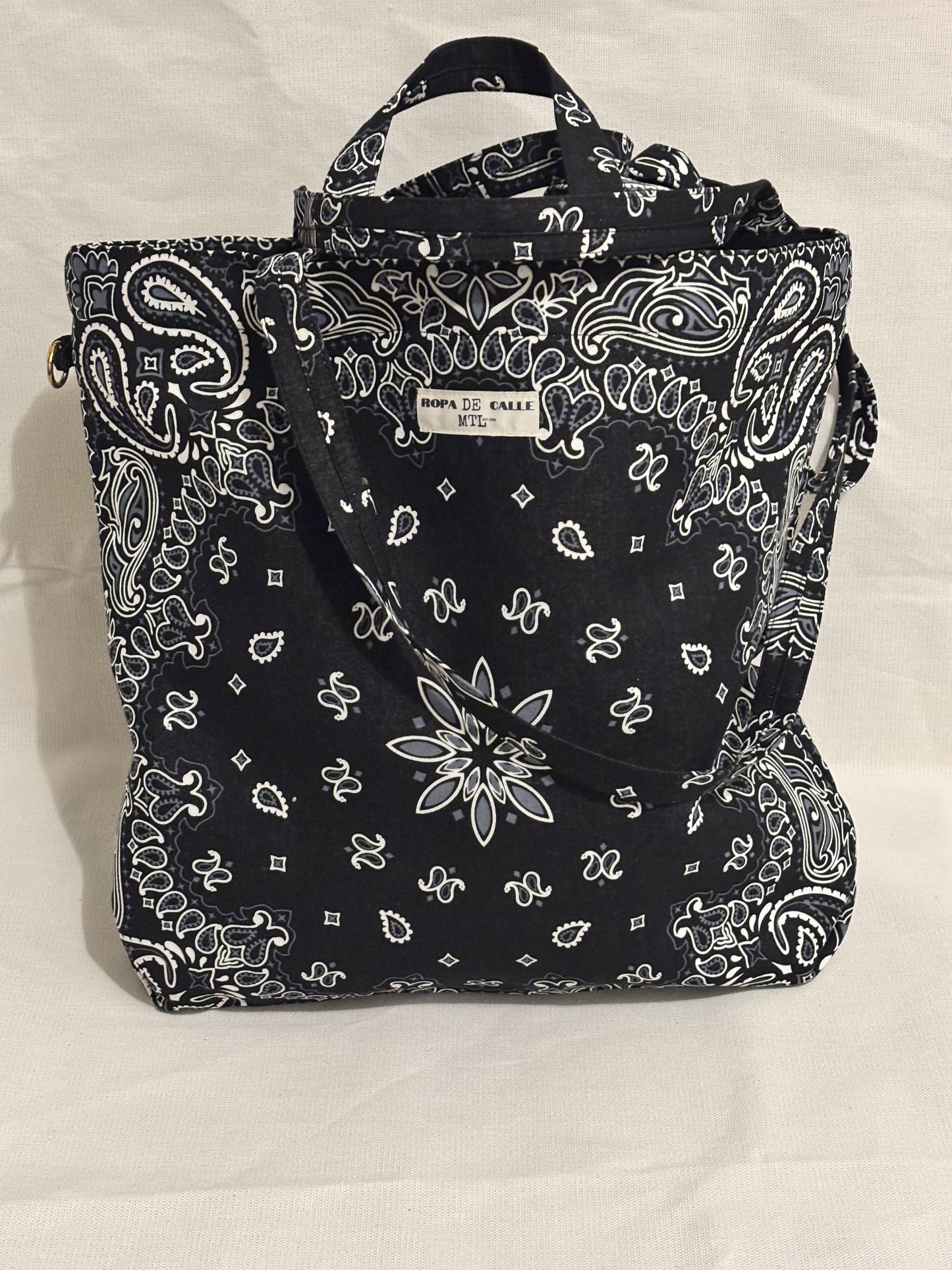 Tall Bulte Paisley bag (Black & Grey)